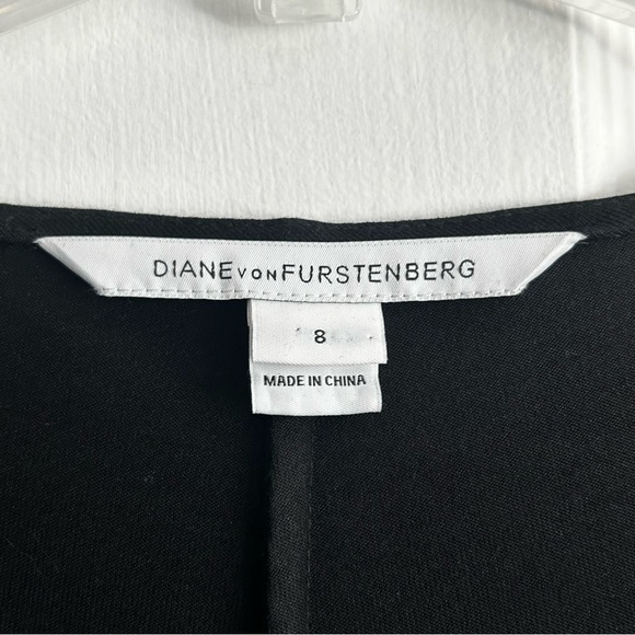 Diane Von Furstenberg Black Silk Jersey Yahzi Straight Wrap Maxi Dress 8 EPC - Picture 6 of 14